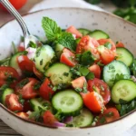 Salade concombre et tomates à l’orientale