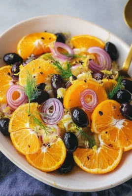 Salade d’orange au fenouil, olive et oignon