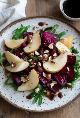 Salade de betteraves aux poires et aux noisettes