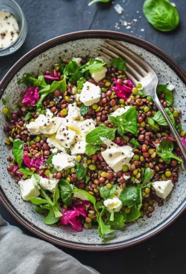 Salade de lentilles vertes, betteraves et chèvre frais