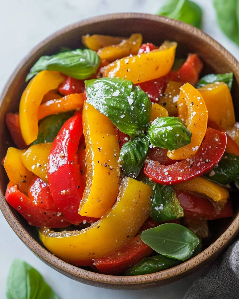 Salade de poivrons rôtis au basilic