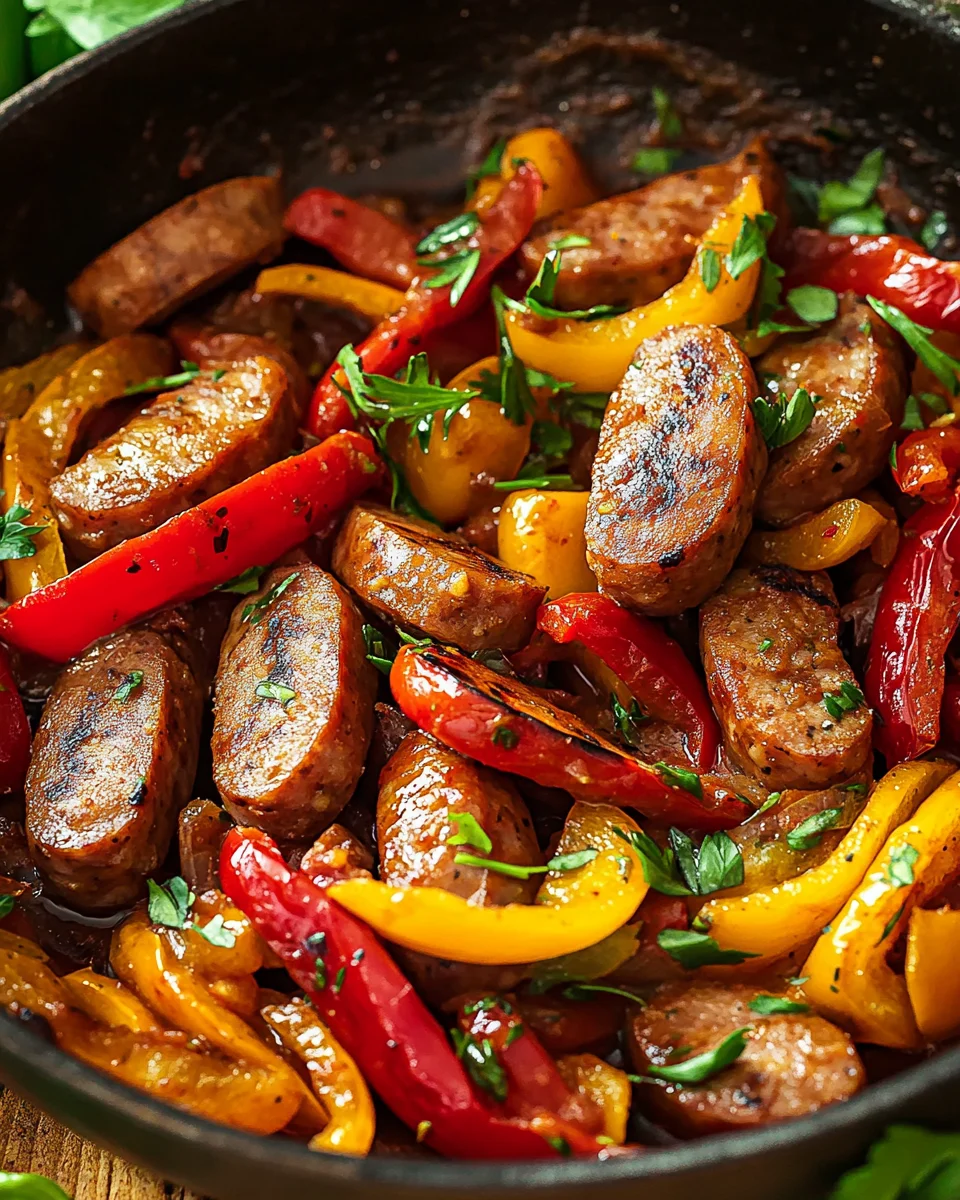 Saucisses aux Poivrons – Recette Facile et Savoureuse
