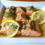 Saumon à la vapeur mariné aux herbes