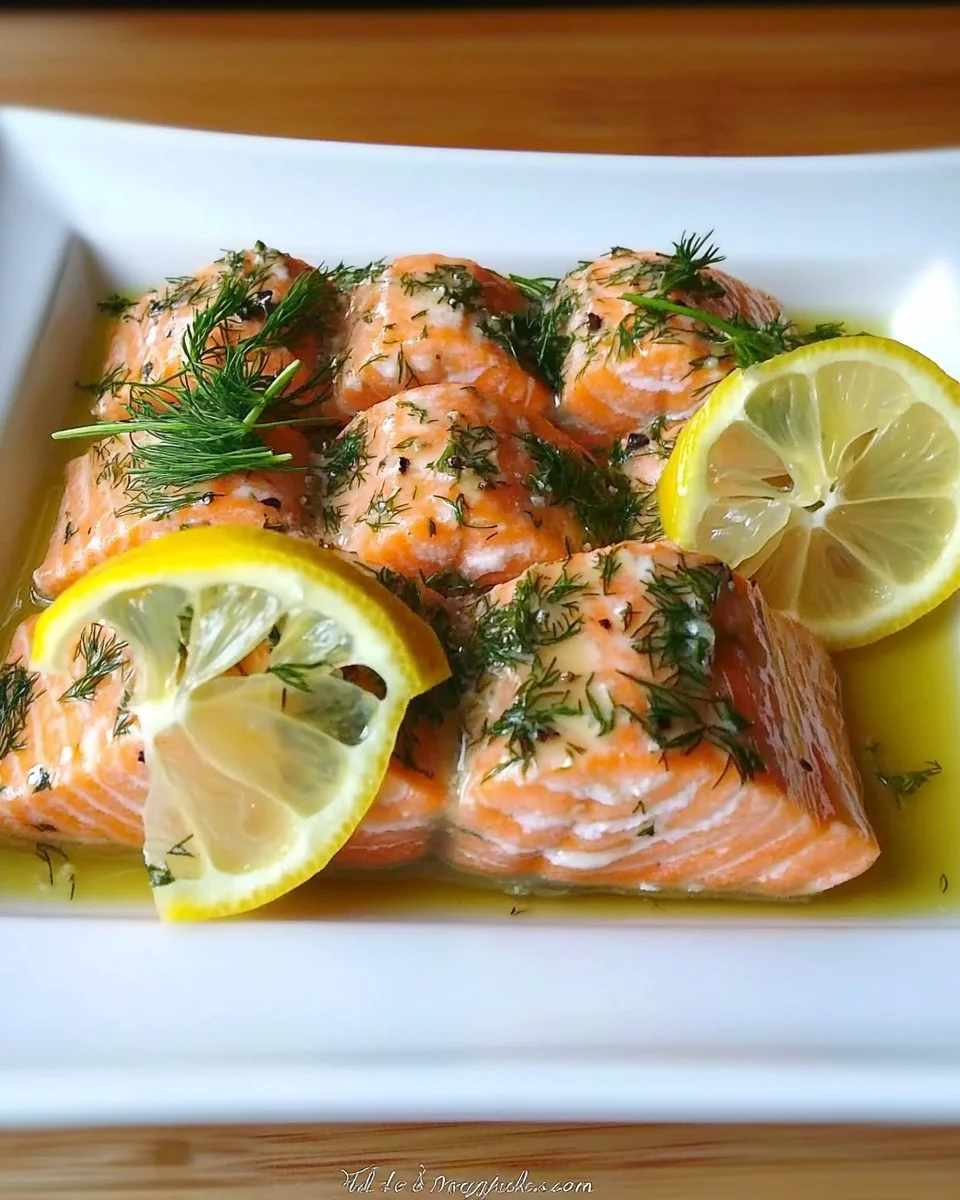 Saumon à la vapeur mariné aux herbes