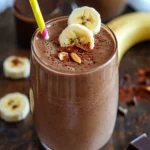 Smoothie banane, chocolat et purée d’amande