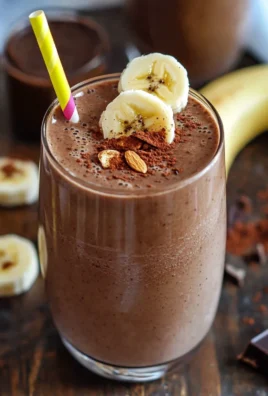 Smoothie banane, chocolat et purée d’amande