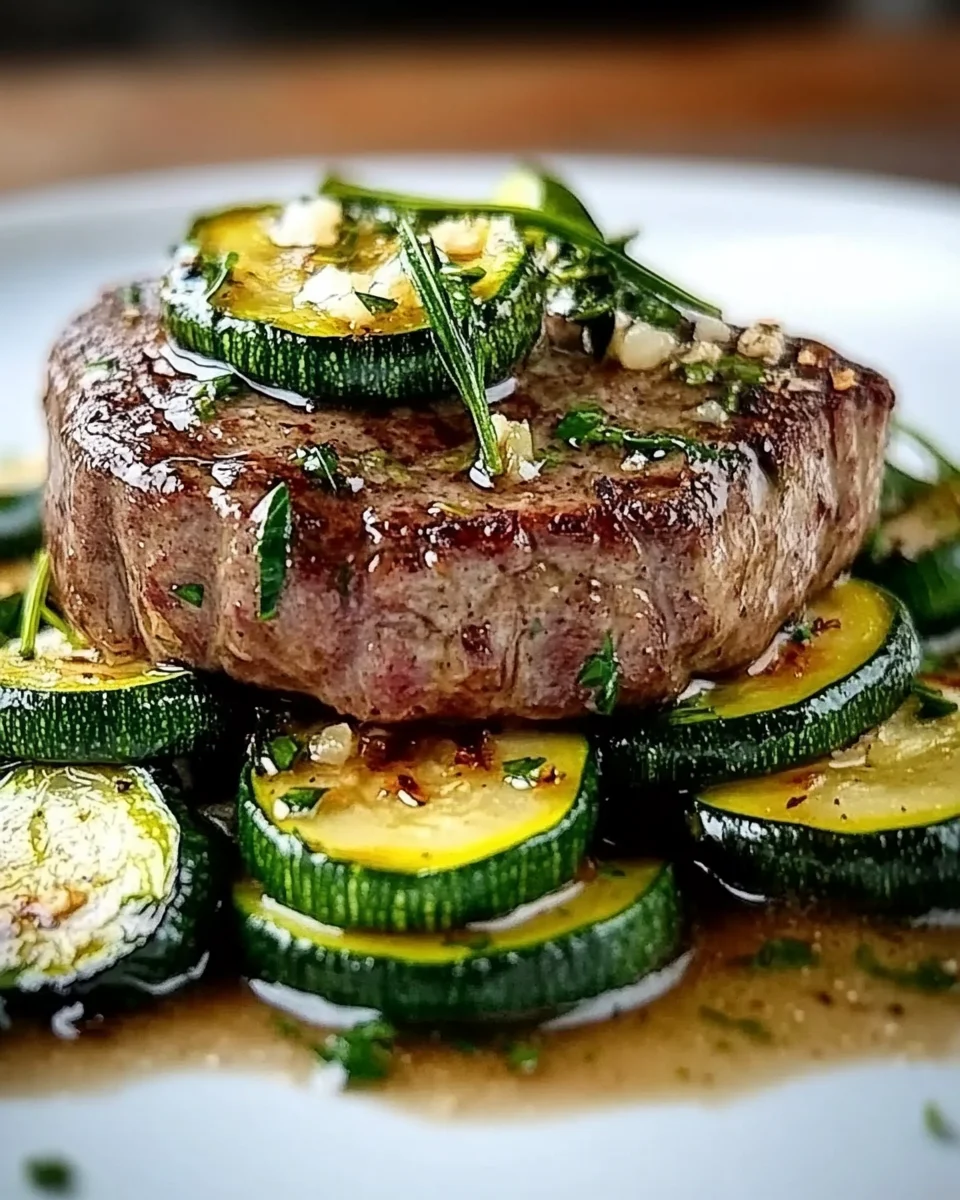 Steak Parfait au Beurre à l'Ail et aux Courgettes
