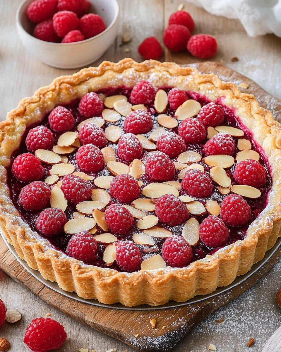 Tarte amandine aux framboises