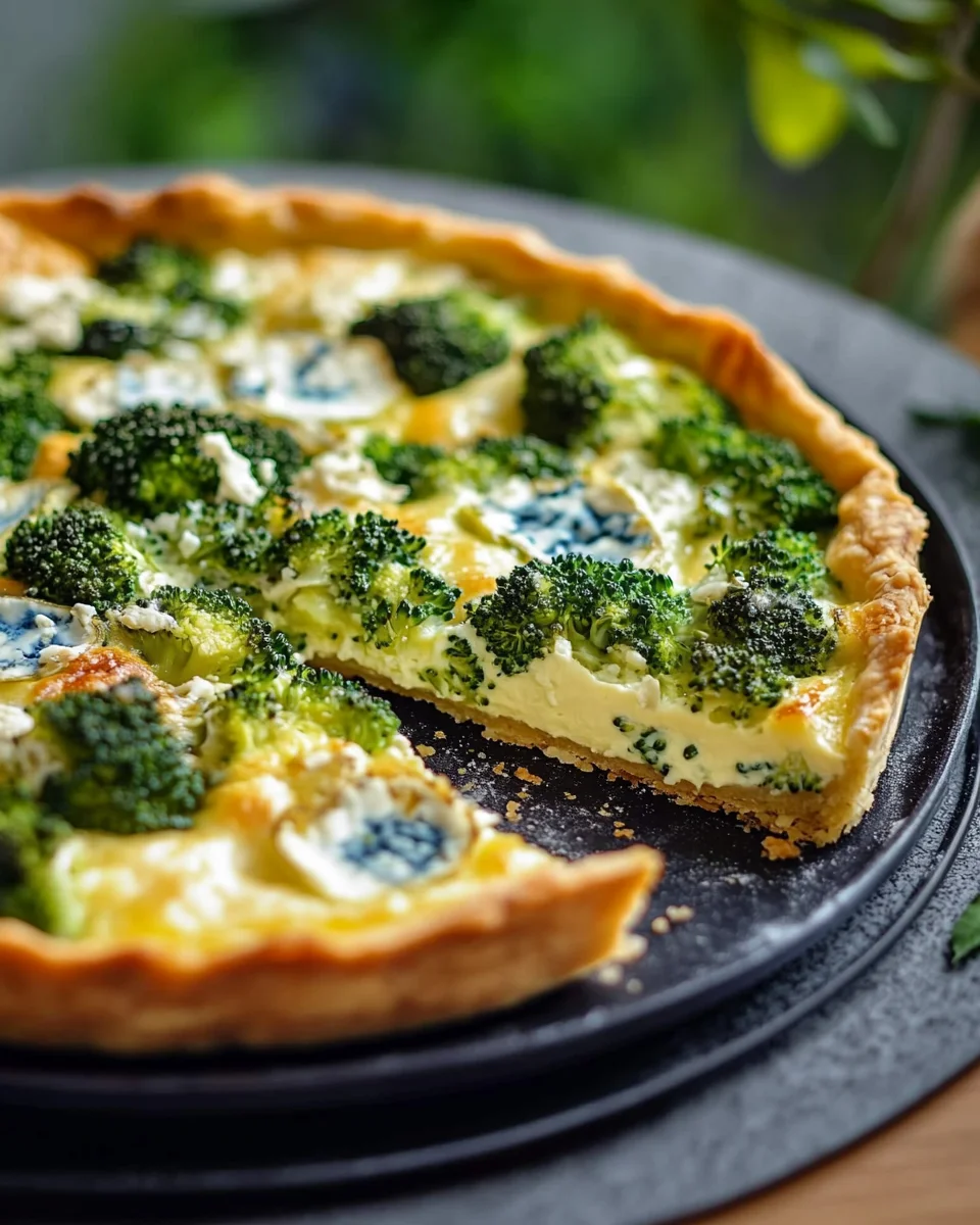 tarte au brocoli et au roquefort