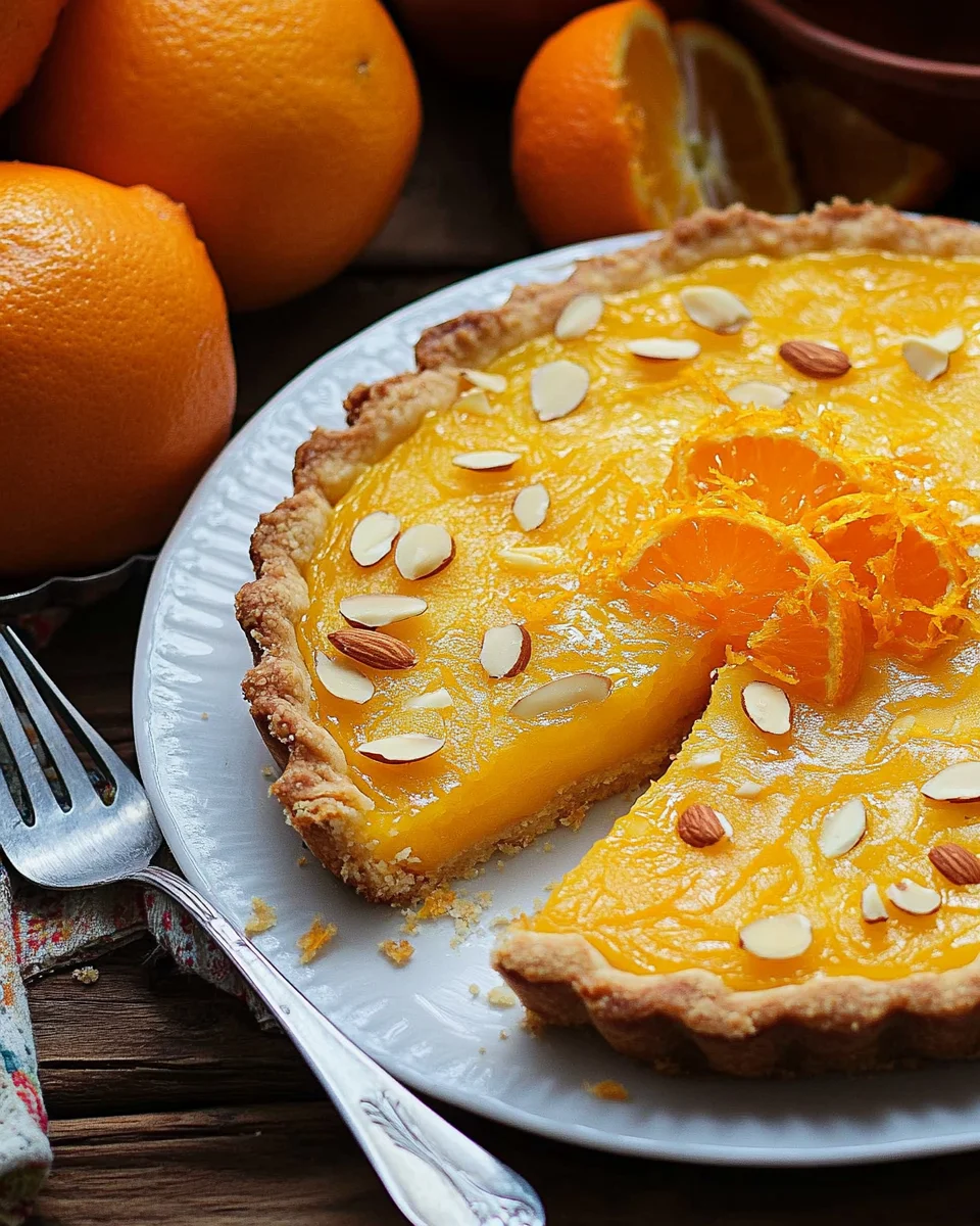 tarte à l'orange et aux amandes