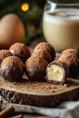 Truffes au Chocolat Noir et au Lait de Poule (Eggnog)