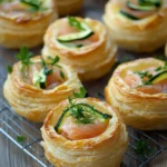 Vol-au-vent au saumon fumé et aux courgettes