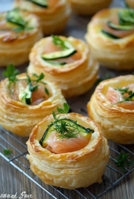 Vol-au-vent au saumon fumé et aux courgettes