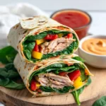 Wrap au thon, aux épinards et aux poivrons