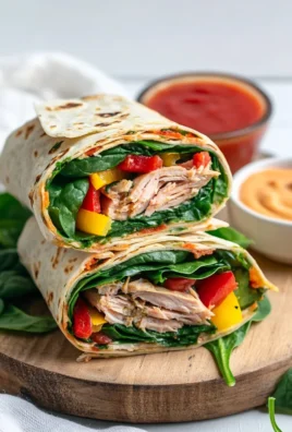 Wrap au thon, aux épinards et aux poivrons